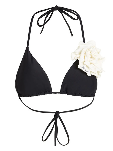  Karl Lagerfeld Dna Flower Bikini Top - Black 