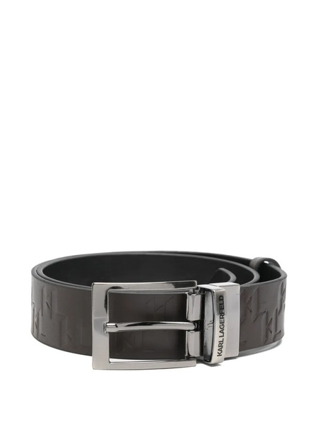  Karl Lagerfeld Embossed Buckle Belt - Brown 