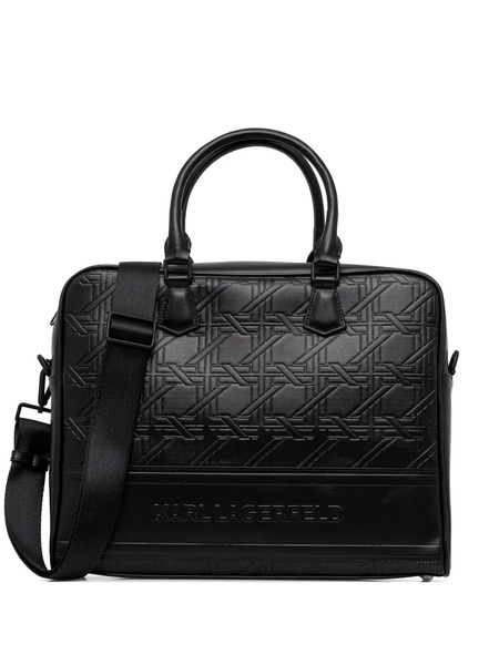  Karl Lagerfeld Embossed-patternl Briefcase - Black 