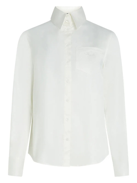  Karl Lagerfeld Embroidered-pocket Shirt - White 