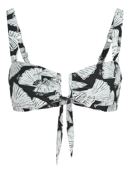  Karl Lagerfeld Fan-print Bikini Top - Black 