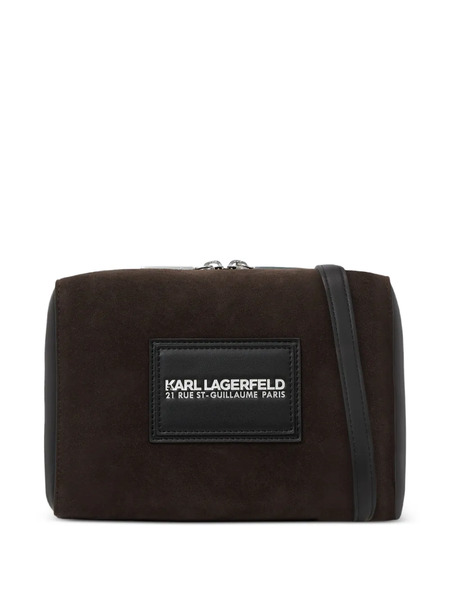  Karl Lagerfeld Faux Suede Messenger Bag - Brown 