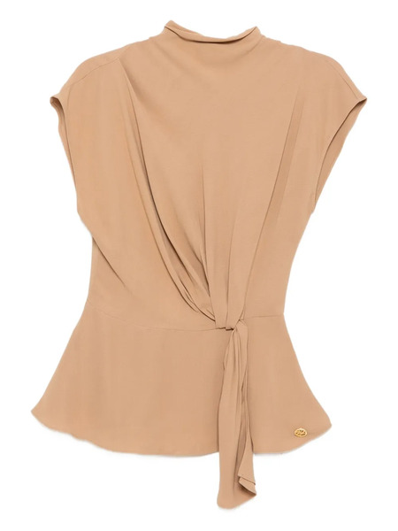  Karl Lagerfeld Fluid Short-sleeved Knit Blouse - Neutrals 