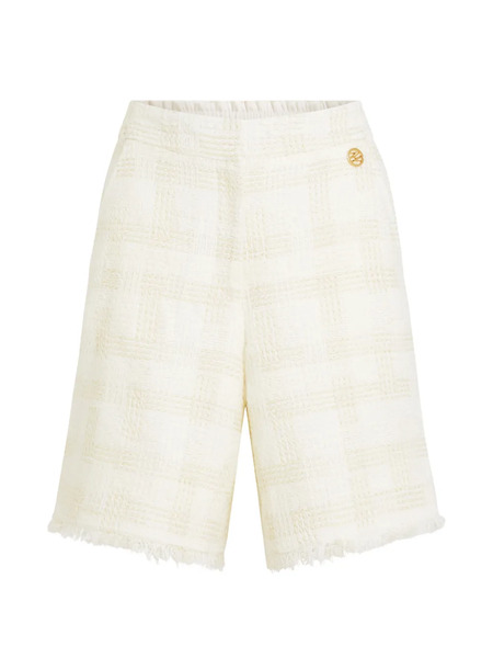  Karl Lagerfeld Fringed-detail Shorts - Neutrals 