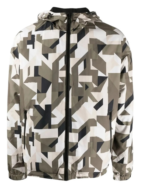  Karl Lagerfeld Geometric-print Hooded Jacket - Green 