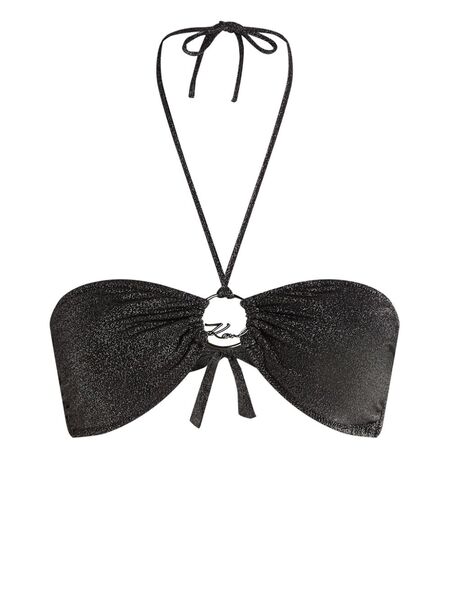  Karl Lagerfeld Halter Bikini Top - Black 