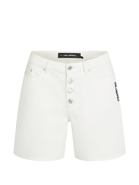  Karl Lagerfeld Ikon Button-fastening Shorts - White 