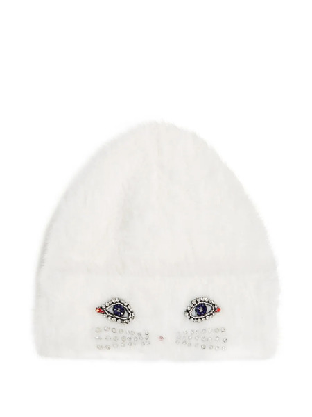  Karl Lagerfeld Ikon Choupette Beanie Hat - White 