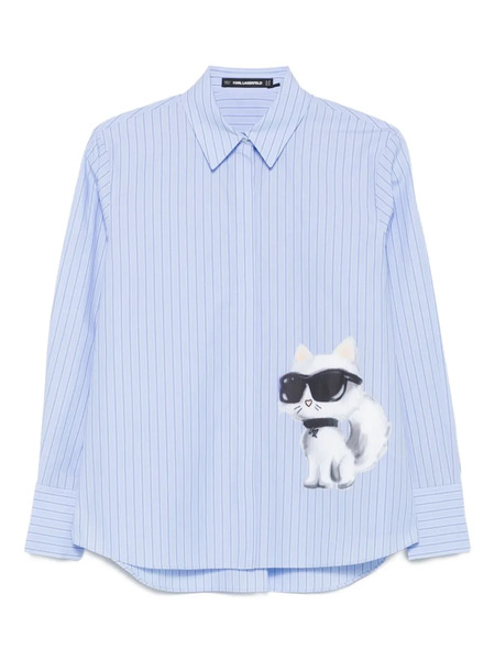  Karl Lagerfeld Ikon Choupette Striped Shirt - Blue 