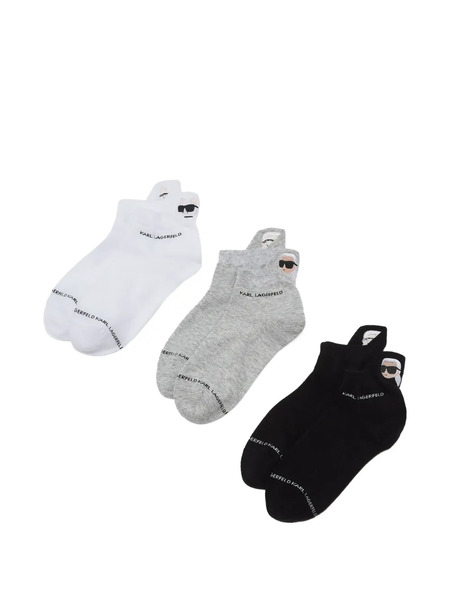  Karl Lagerfeld Ikon Logo Socks (pack Of Three) - Black 