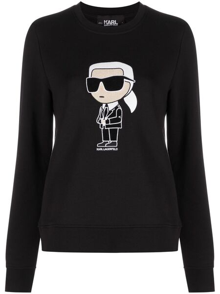  Karl Lagerfeld Ikon Organic-cotton Sweatshirt - Black 