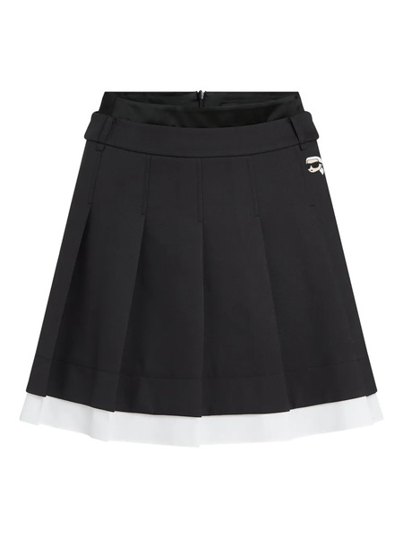  Karl Lagerfeld Ikon Pleated Mini Skirt - Black 