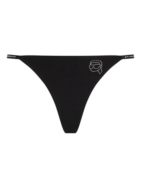  Karl Lagerfeld Ikon Rhinestones Thong - Black 