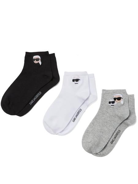  Karl Lagerfeld Ikon Short Socks (pack Of Three) - Black 