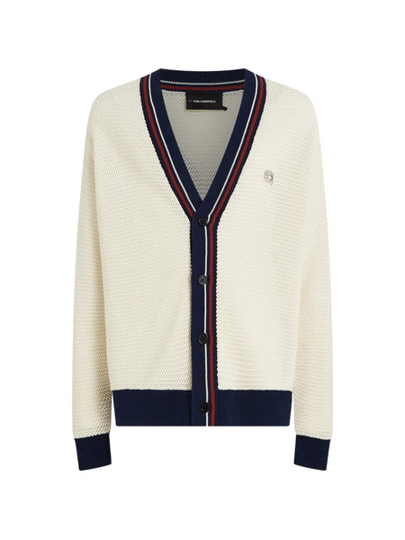  Karl Lagerfeld Ikon Structure Striped Cardigan - Neutrals 