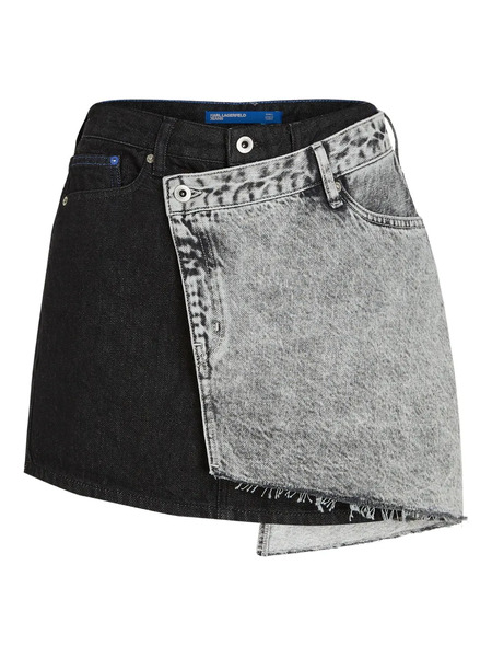  Karl Lagerfeld Jeans Asymmetric-design Denim Mini Skirt - Black 