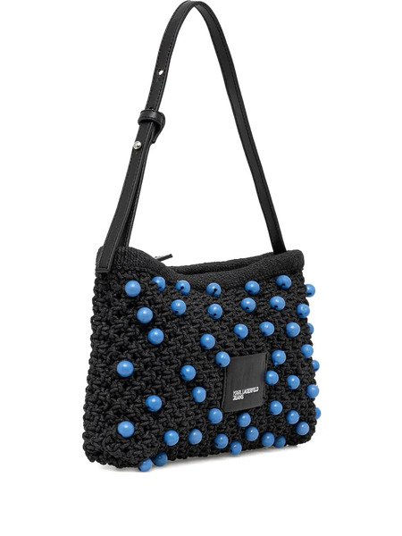 Karl Lagerfeld Jeans Beaded-knit Shoulder Bag - Black 