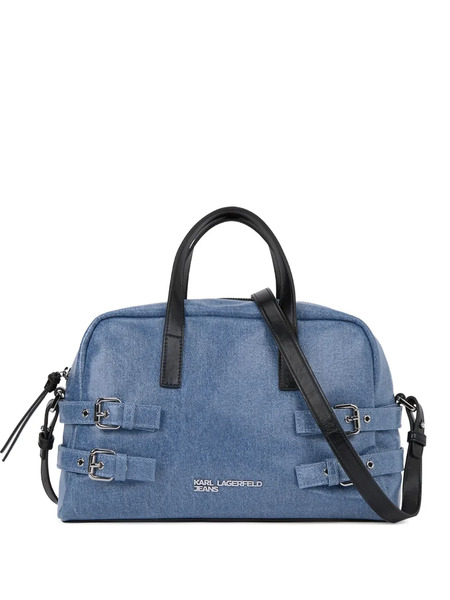  Karl Lagerfeld Jeans Buckle Denim Bowling Bag - Blue 