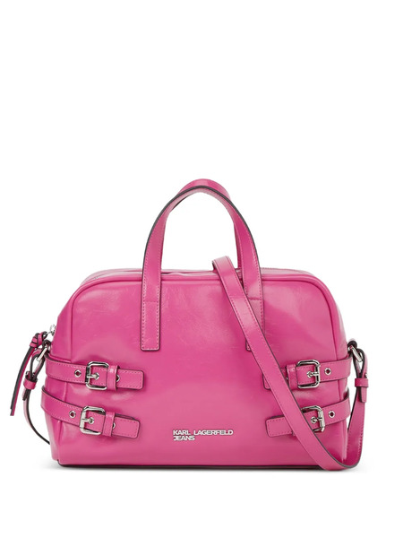  Karl Lagerfeld Jeans Buckle Faux-leather Bowling Bag - Pink 