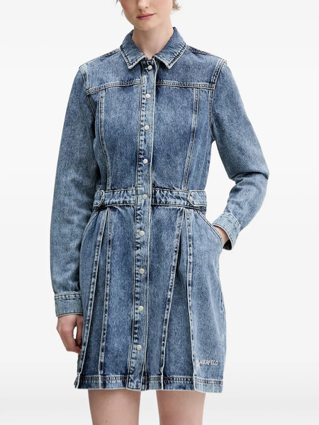  Karl Lagerfeld Jeans Buttoned Denim Mini Dress - Blue 