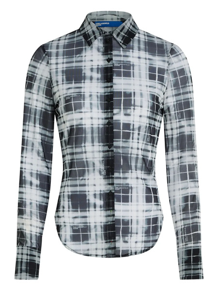  Karl Lagerfeld Jeans Checked Mesh Shirt - Black 