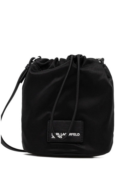  Karl Lagerfeld Jeans Drawstring Logo-patch Cross Body Bag - Black 