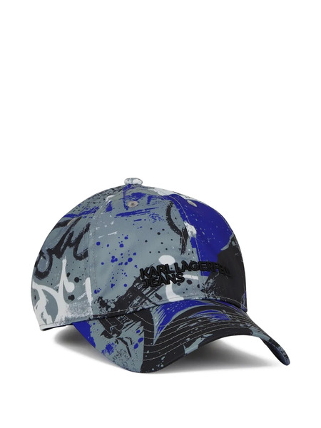  Karl Lagerfeld Jeans Graffiti-print Cap - Grey 