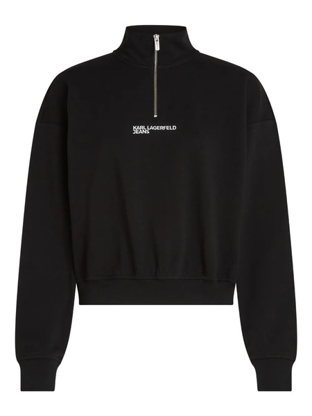  Karl Lagerfeld Jeans Half-zip Logo-embroidered Sweatshirt - Black 