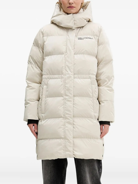  Karl Lagerfeld Jeans Hooded-neckline Puffer Jacket - Neutrals 