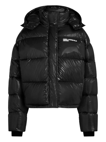  Karl Lagerfeld Jeans Hooded Puffer Jacket - Black 