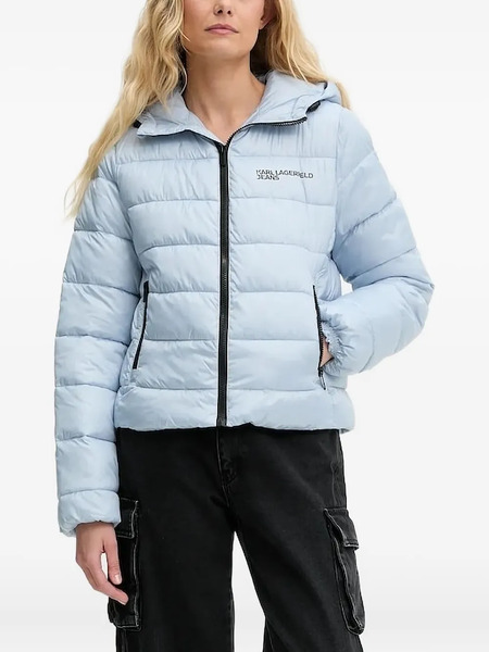  Karl Lagerfeld Jeans Hooded Puffer Jacket - Blue 