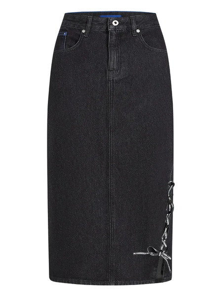  Karl Lagerfeld Jeans Lace-up Denim Skirt - Black 