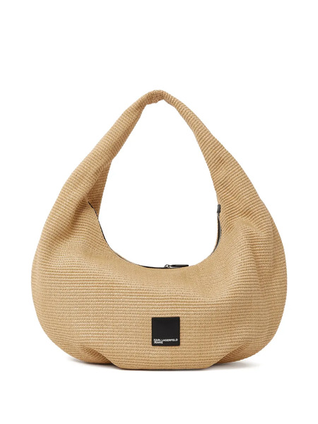  Karl Lagerfeld Jeans Large Logo-patch Shoulder Bag - Neutrals 