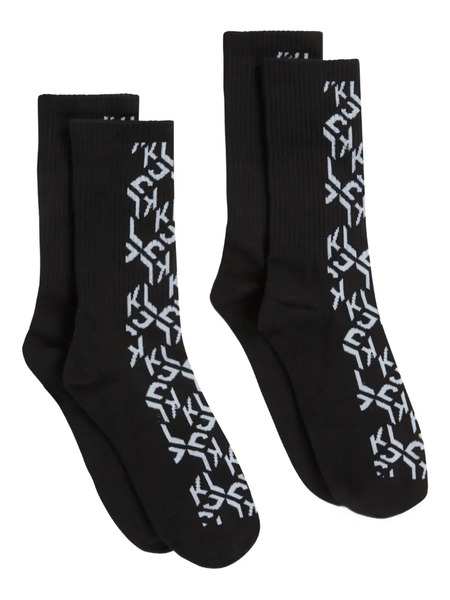  Karl Lagerfeld Jeans Monogram-pattern Socks - Black 