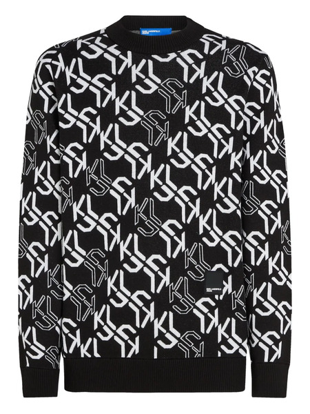  Karl Lagerfeld Jeans Monogram-pattern Sweater - Black 