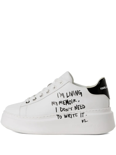  Karl Lagerfeld Jeans Text-print Platform Sneakers - White 