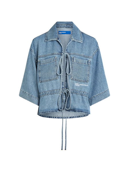  Karl Lagerfeld Jeans Tie Blouse - Blue 