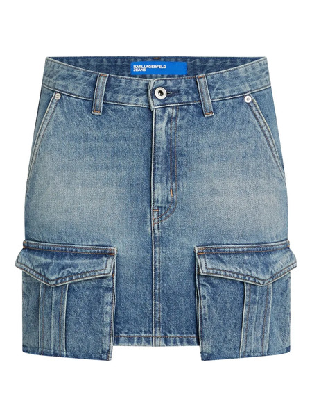  Karl Lagerfeld Jeans Utility Denim Mini Skirt - Blue 