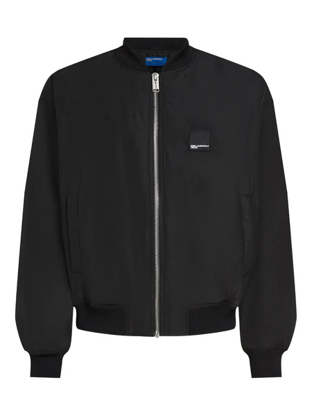  Karl Lagerfeld Jeans Zip-up Logo-patch Bomber Jacket - Black 