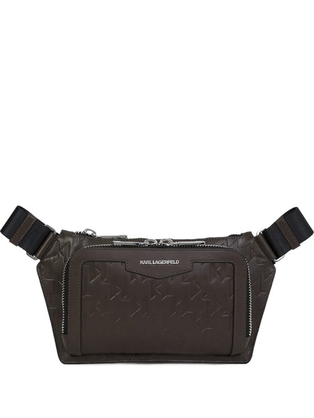  Karl Lagerfeld K-loom Leather Belt Bag - Brown 