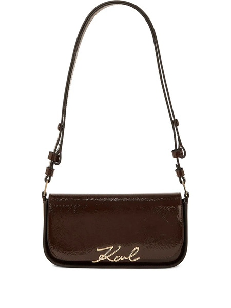  Karl Lagerfeld K-signature Naplak Shoulder Bag - Brown 