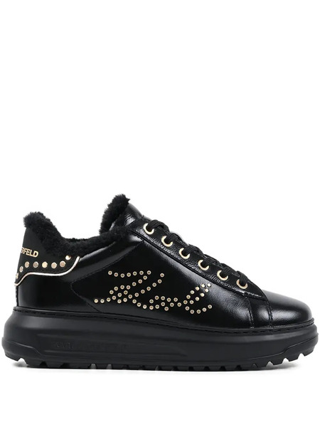  Karl Lagerfeld Kapri Lug Leather Sneakers - Black 