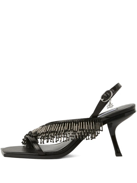  Karl Lagerfeld Karmel Fringe Sandals - Black 
