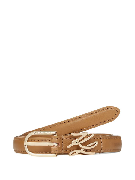  Karl Lagerfeld K/autograph Buckle Leather Belt - Brown 