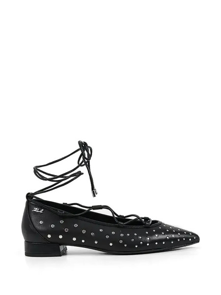  Karl Lagerfeld Kerrie Studded Ballet Flats - Black 