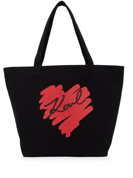  Karl Lagerfeld K/heart Reversible Tote Bag - Black 