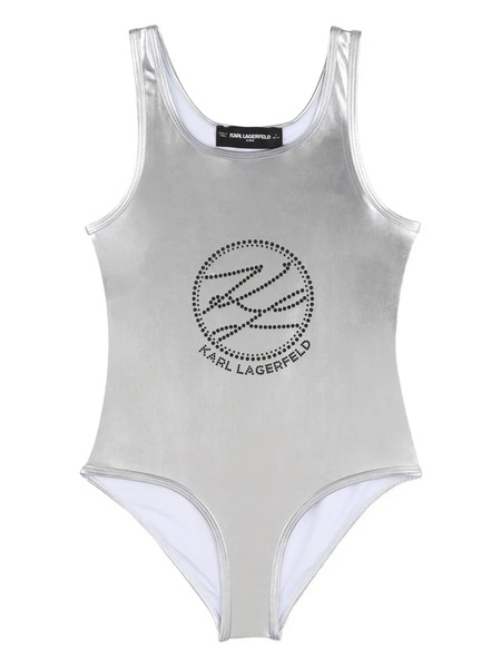  Karl Lagerfeld Kids Embellished Swimsuit - Silver 