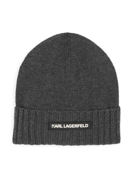  Karl Lagerfeld Kids Embroidered-logo Beanie - Grey 