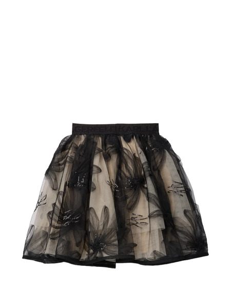  Karl Lagerfeld Kids Floral Sequin Skirt - Black 