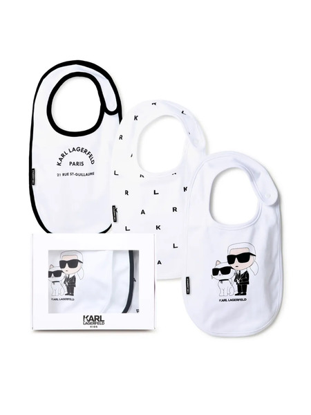  Karl Lagerfeld Kids Iconic Logo-print Bib (set Of Three) - White 